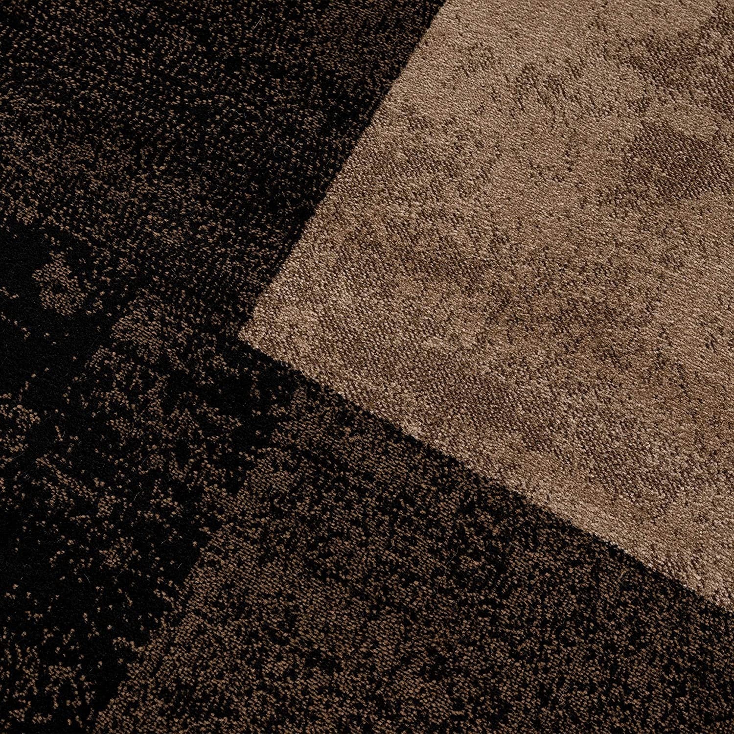 13' Brown And Black Geometric Shag Runner Rug - BlueBreeze
