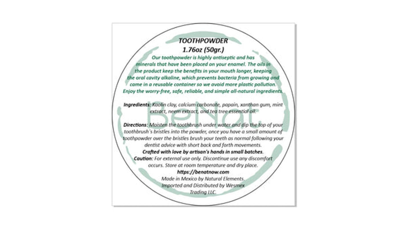 All - Natural Tooth Powder. Eco - Friendly. - BlueBreeze