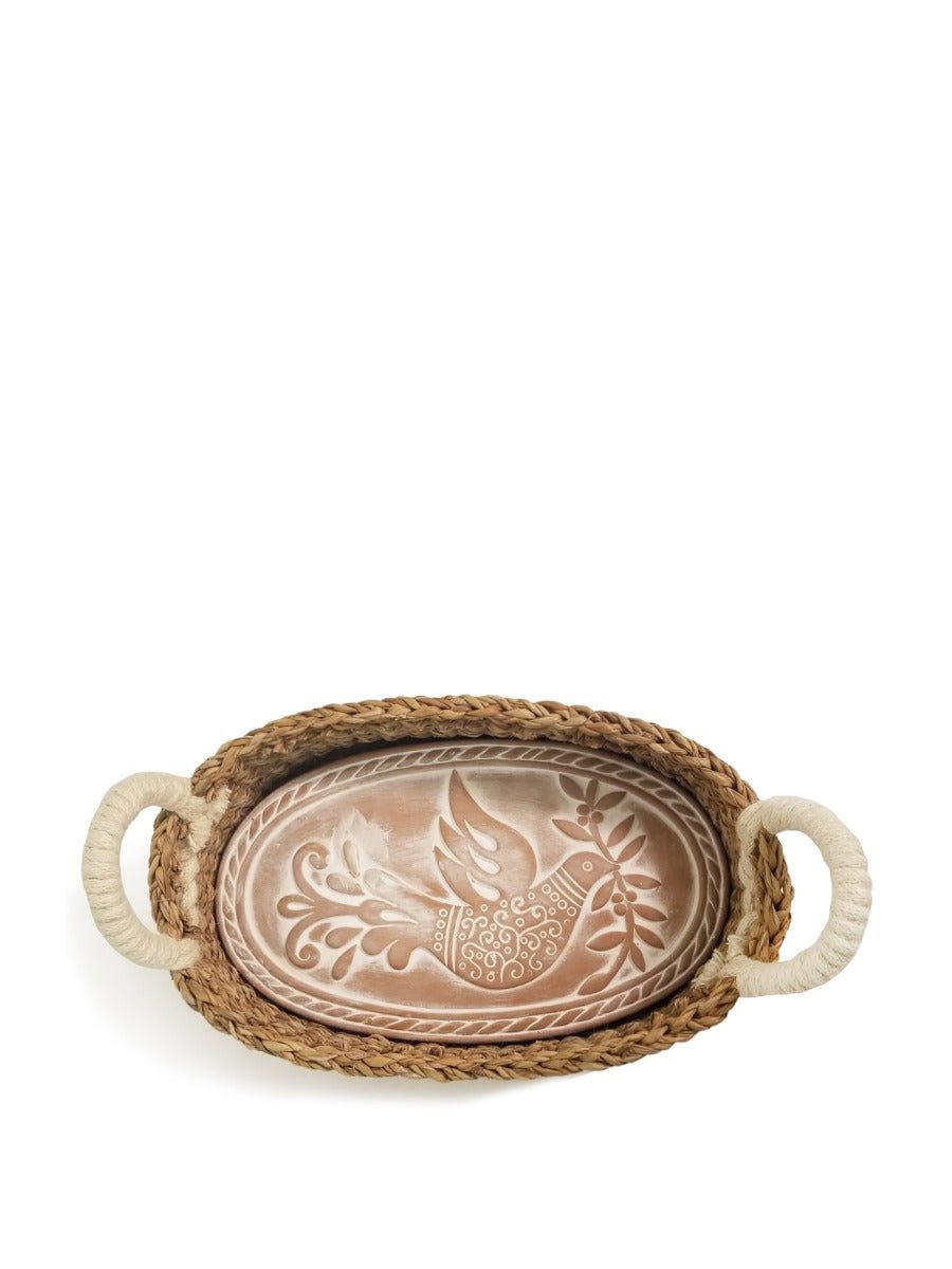 Bread Warmer & Basket - Bird Oval - BlueBreeze