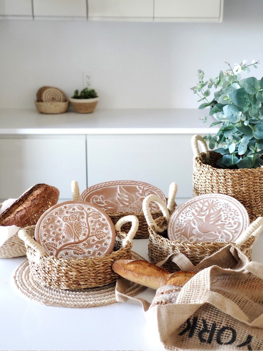 Bread Warmer & Basket - Bird Oval - BlueBreeze