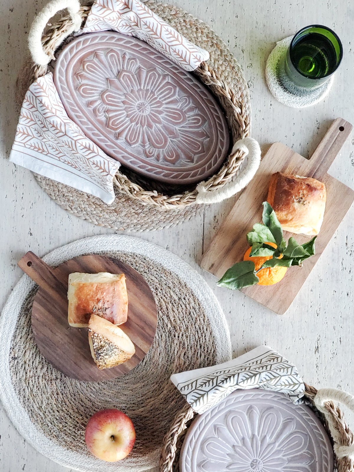 Bread Warmer & Basket - Flower - BlueBreeze