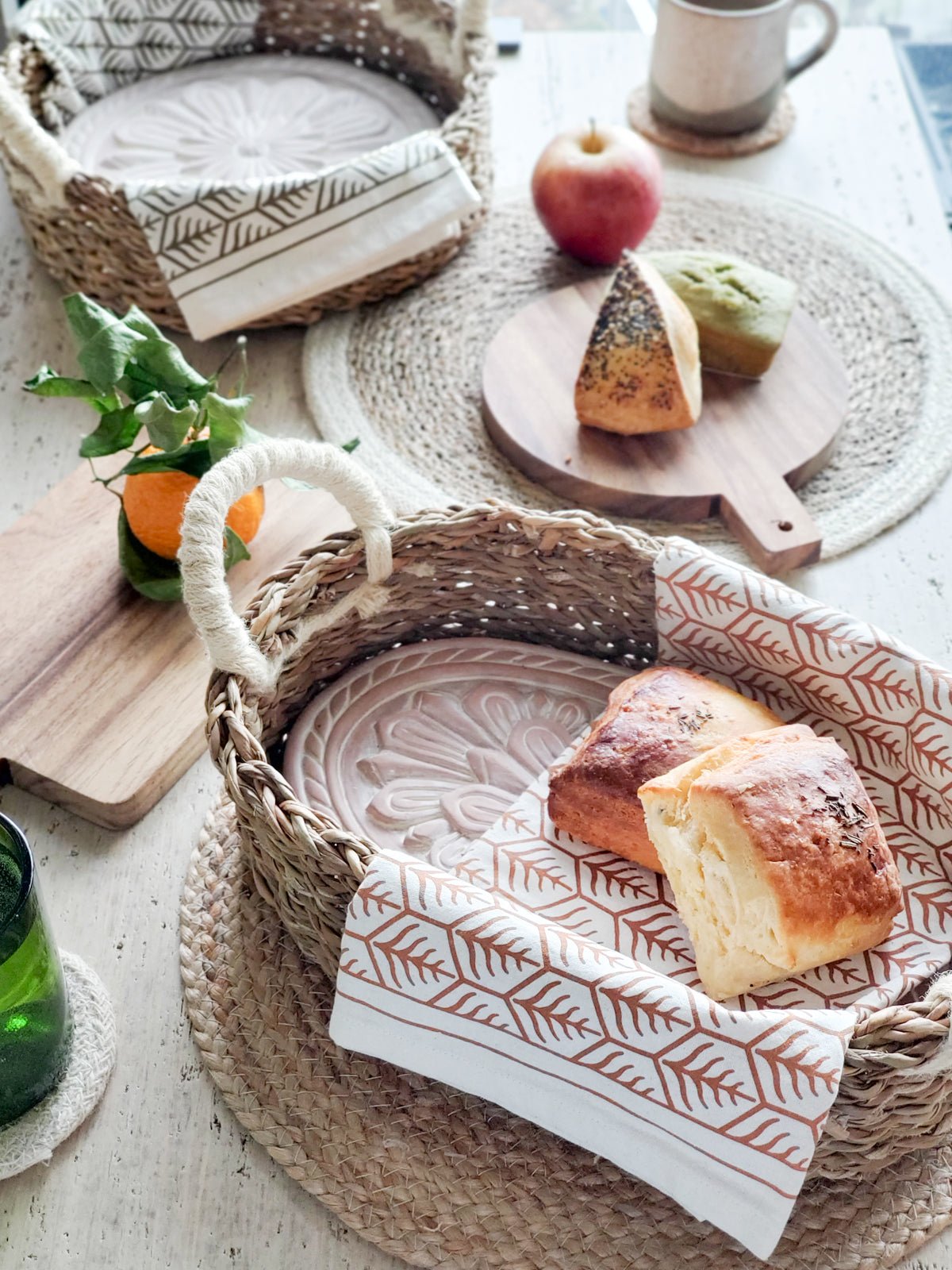 Bread Warmer & Basket - Flower - BlueBreeze