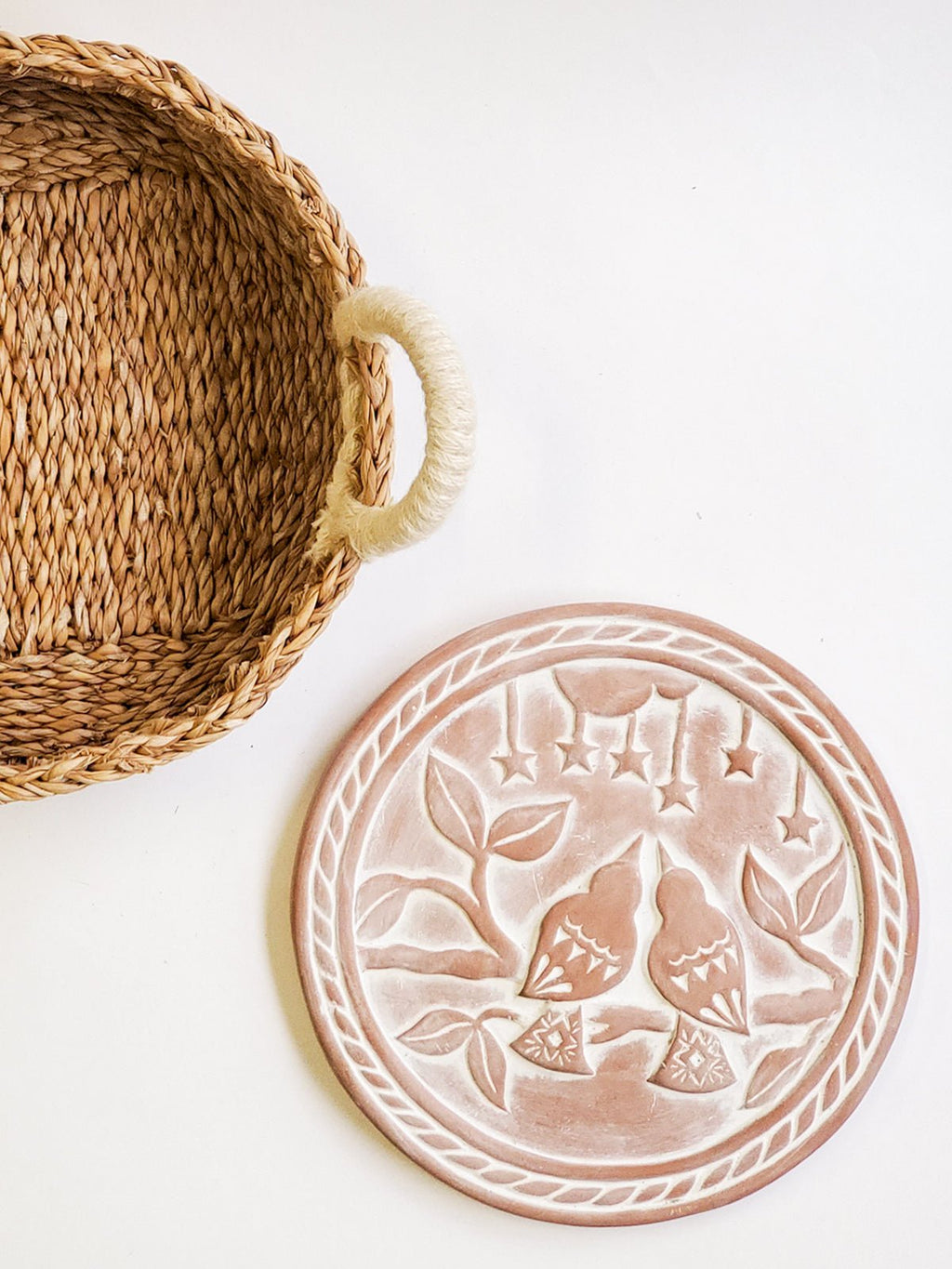 Bread Warmer & Basket - Lovebirds Round - BlueBreeze