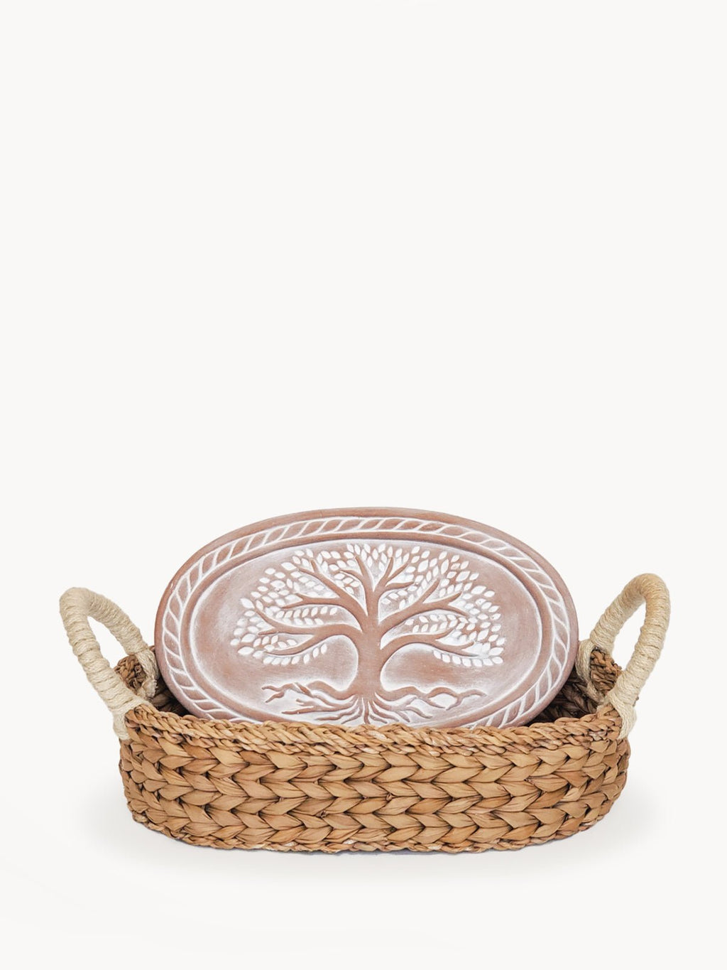 Bread Warmer & Basket - Tree of Life Oval - BlueBreeze