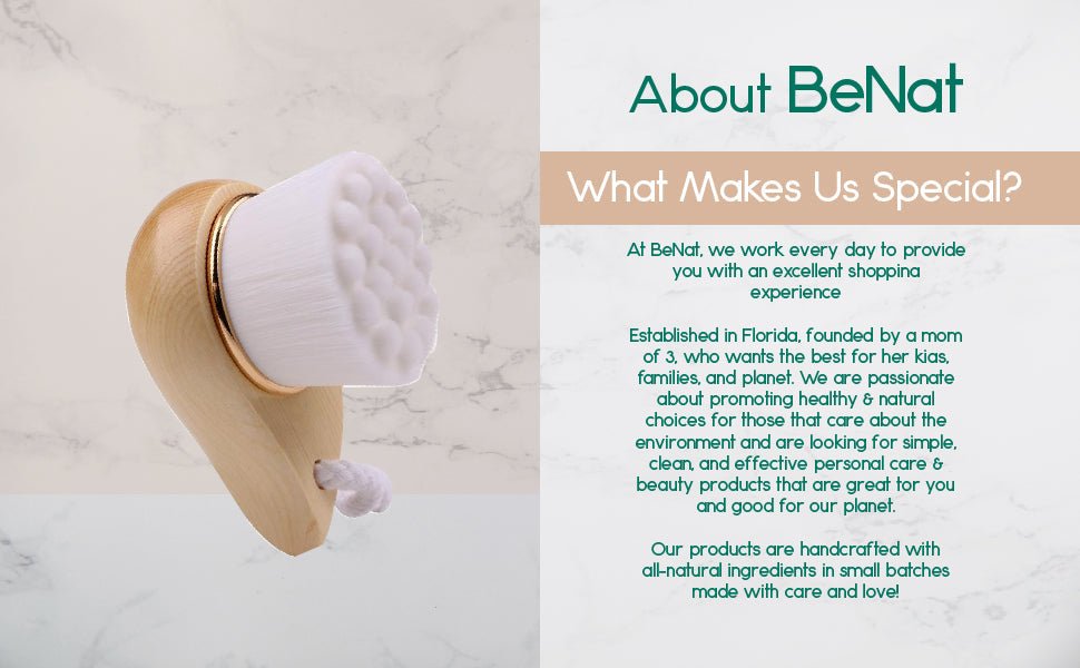 Facial Brush with Bamboo Handle - BlueBreeze