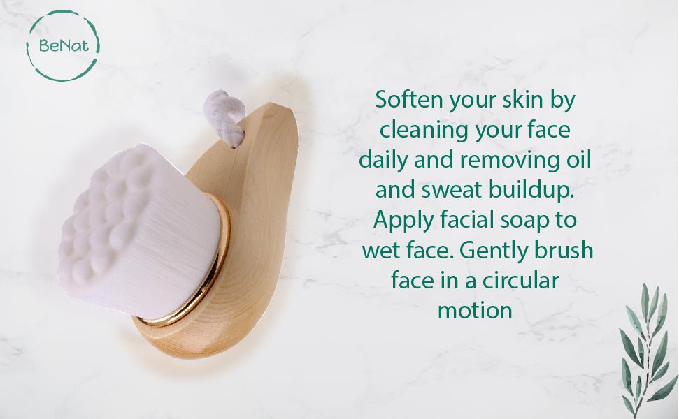Facial Brush with Bamboo Handle - BlueBreeze