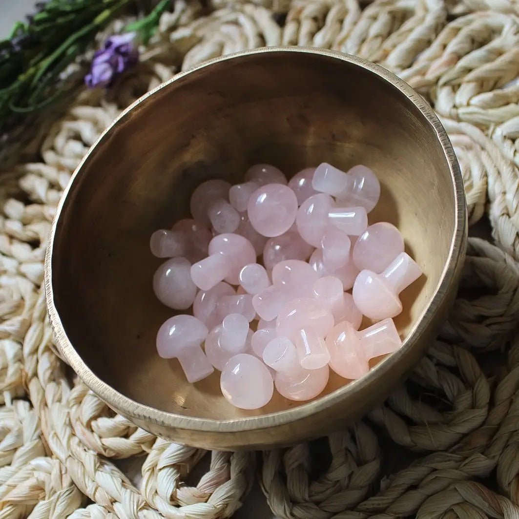 Mini Crystal Mushrooms, Rose Quartz - BlueBreeze