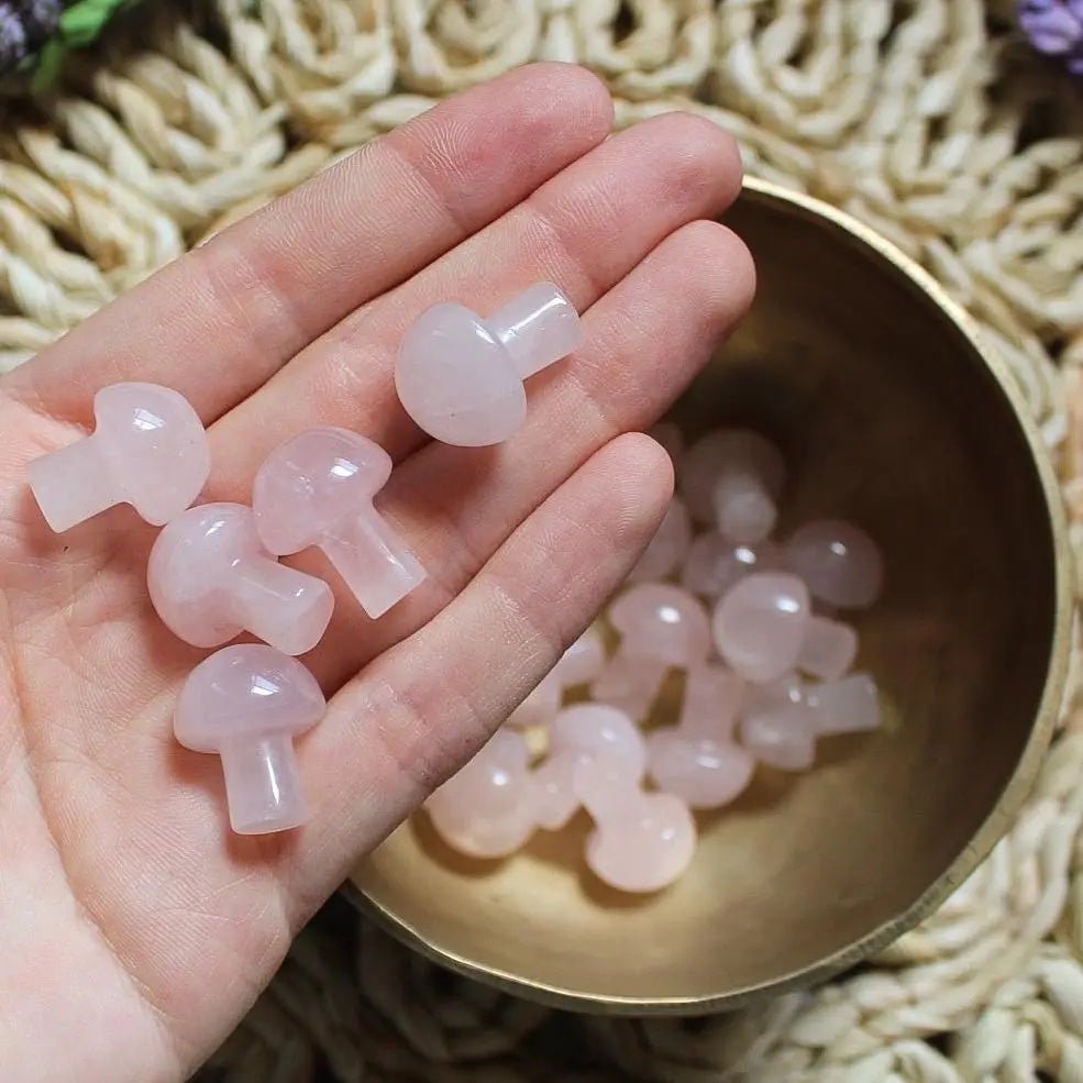 Mini Crystal Mushrooms, Rose Quartz - BlueBreeze