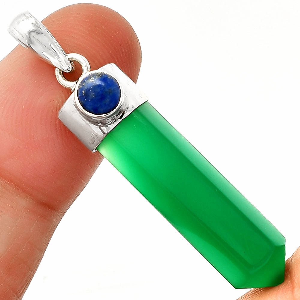 Point - Green Onyx & Lapis Lazuli Pendant P - 1107 SDP148938 - BlueBreeze