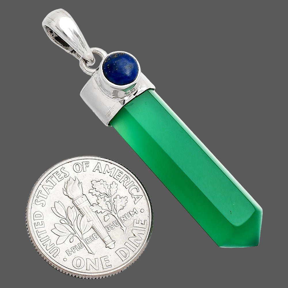 Point - Green Onyx & Lapis Lazuli Pendant P - 1107 SDP148938 - BlueBreeze