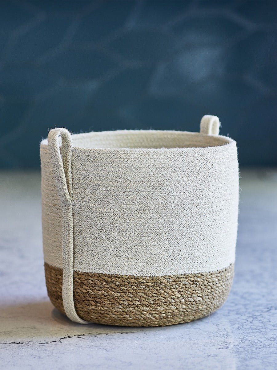 Savar Basket with Side Handle - BlueBreeze