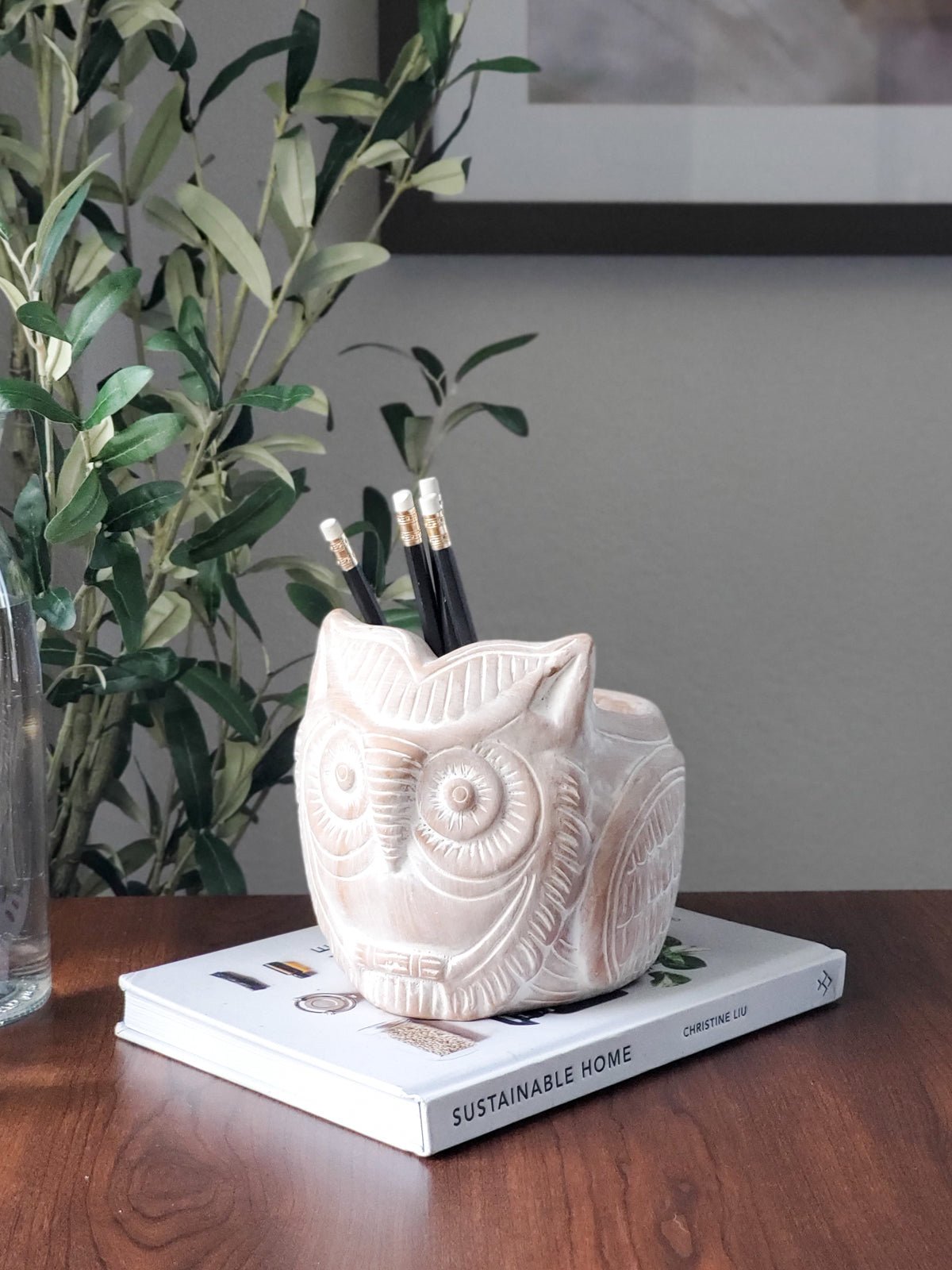 Terracotta Pot - Horned Owl - BlueBreeze