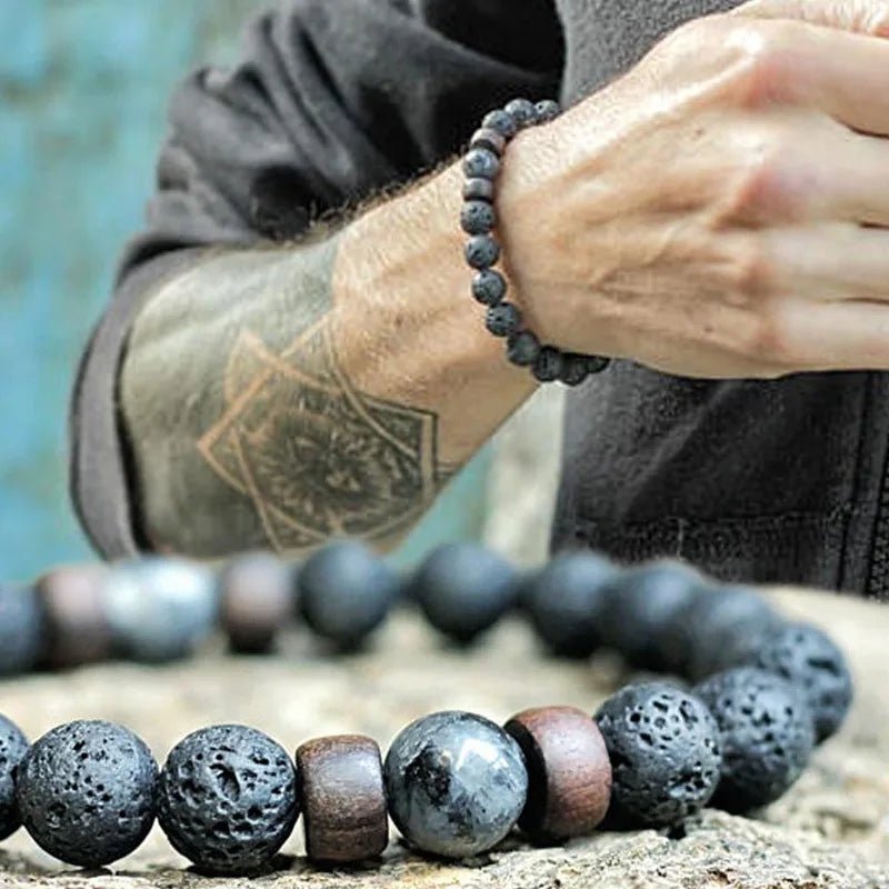 Volcanic Stone Bracelet for Men - BlueBreeze