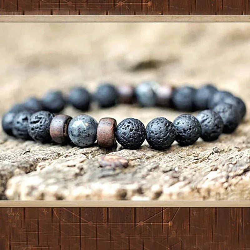 Volcanic Stone Bracelet for Men - BlueBreeze